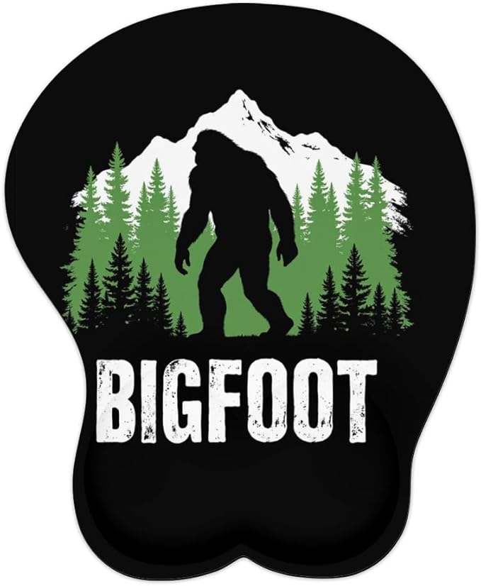 Mousepad Bigfoot Forest and Mountains Sasquatch Ergonomic Wrist Support Non-Slip Base Mouse Mat with Wrist Rest Computer Mousemat for Desk Work Accessories Pad