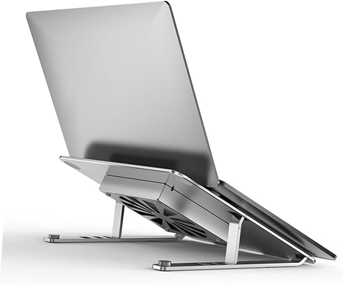 Kisangel Aluminum Alloy Laptop Cooling Pad with Quiet Dual Fans and Adjustable Stand USB Powered Cooler for Home and Office Use Silver