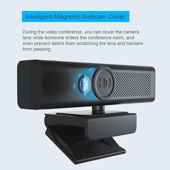 1080P Webcam for W/Built-in Mic Mute Button and Privacy Cover Plug&ampfor Play for Laptop Computer