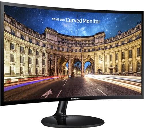 SAMSUNG 24 Inch Curved Computer Monitor LC24F390FHNXZA LED Screen 60Hz Full HD 1080P Gaming Slim Design for Home and Office use Black Mouse Pad Included