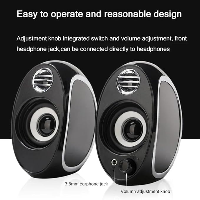 Bass Wired Computer Speakers High Power Speakers for Laptop Desktop Phone Portable Multimedia Loudspeaker(E)