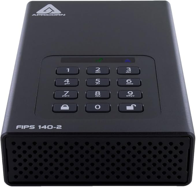 Apricorn 8TB Aegis Desktop Padlock FIPS 140-2 Validated 256-Bit Encrypted Hard Drive (ADT-3PL256F-8000)