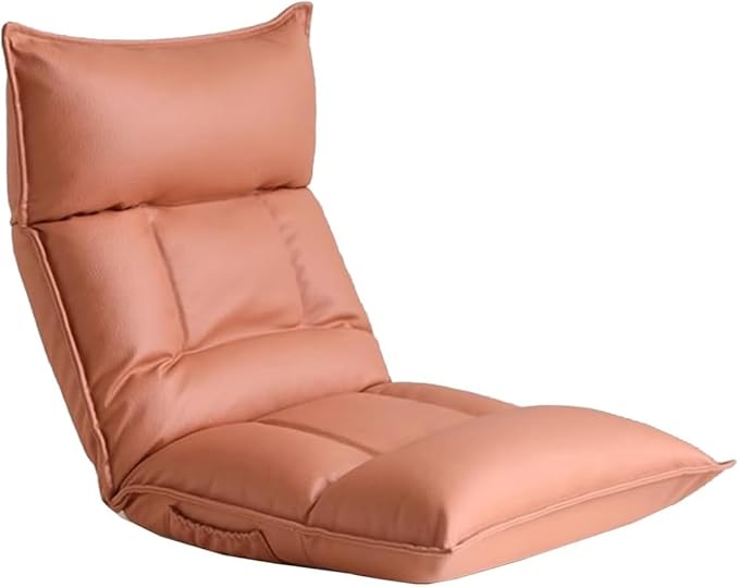 ELEFOCUS Folding Floor Gaming Chair with Back Support Adults Floor Chair with 42 Adjustable Positions Folding Sofa Seat Lounge Couch(Orange)