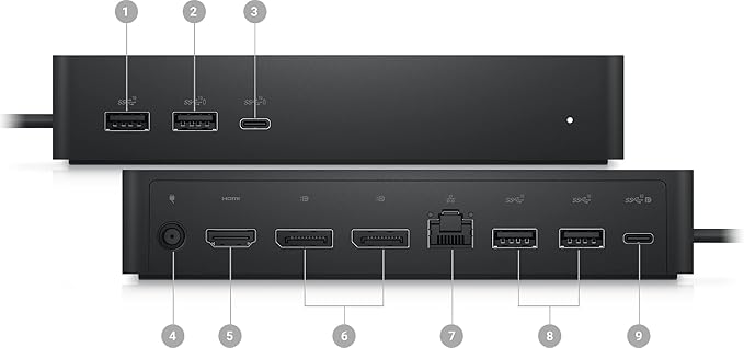 Dell Universal Dock (UD22): USB-C Docking Station with Future-Ready Design + HDMI &amp DisplayPort Cables + Ethernet - Dock Hub Bundle