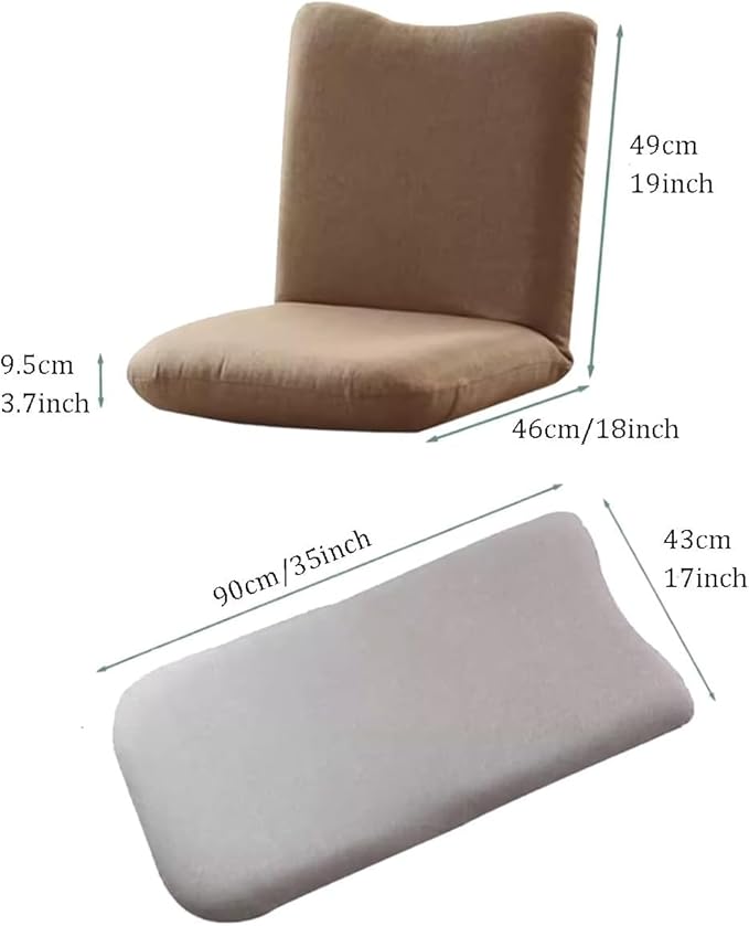 ELEFOCUS Folding Floor Chair with Back Support 5 Adjustable Position Floor Lazy Gaming Sofa Chair Ergonomic Back Support(Grey)