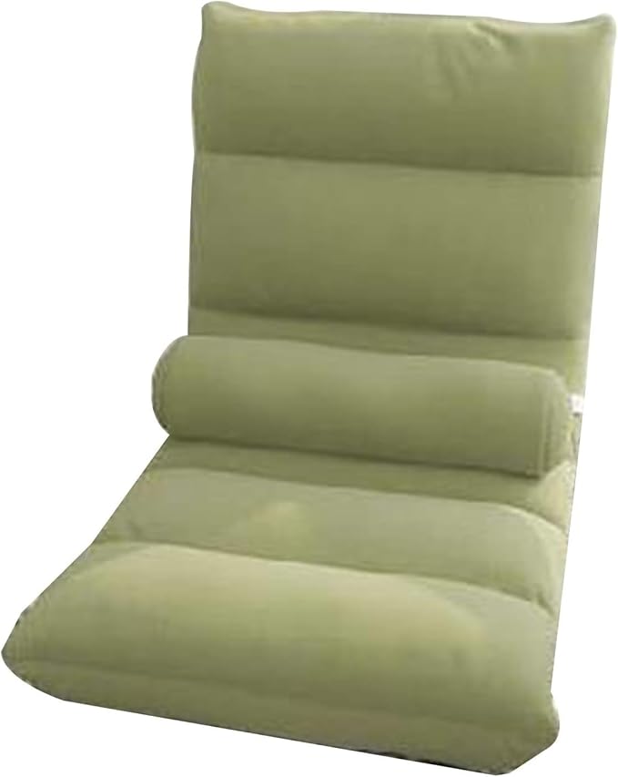ELEFOCUS Removable and Washable Floor Chair 5 Level Adjustable Folding Bay Window Chair with Waist Pillow Single Lazy Sofa