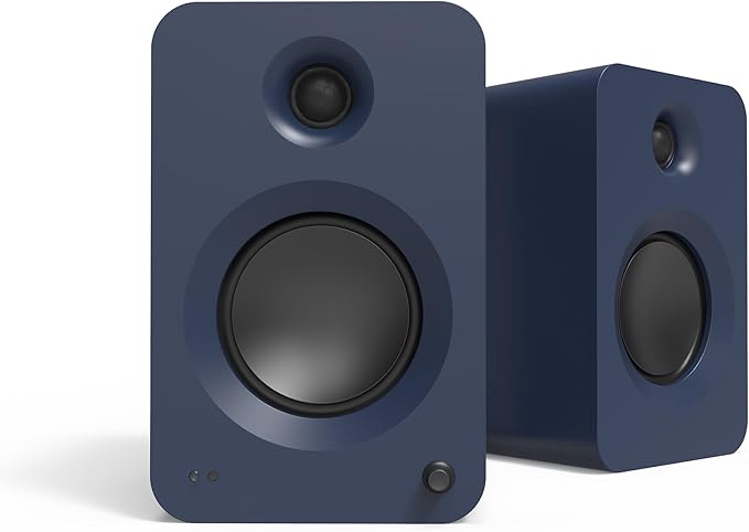 Kanto REN Blue Bluetooth Powered Bookshelf Speakers - Matte Blue Pair SP32PLW 32 Fixed-Height Stands for Bookshelf Speakers - White Pair (2024)