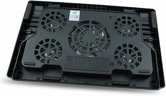 USB Laptop Cooling Pad Fans Multi-Angle Adjustable Stand -Skid Base Design for Optimal Heat Dissipation Quiet Compatible Laptops Black
