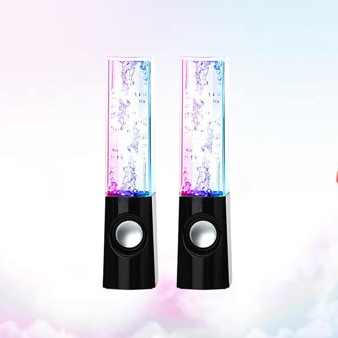 Mobestech 2-in-1 Music Fountain Speaker Computer Desktop Speakers Lights Water Spout Ideal for Home Events