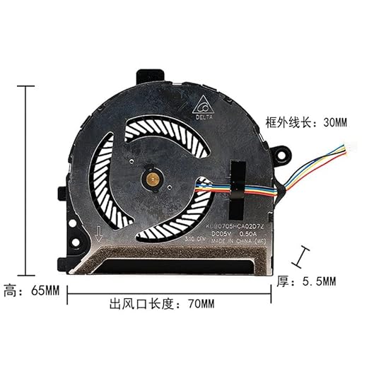 KDB0705HCA02D7Z 5V 0.5A 4-Wire Notebook Built-in Turbo Cooling Fan