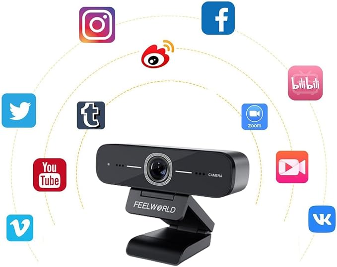 FEELWORLD WV207 USB Streaming Webcam Full HD 1080p@30fps 2.07M Effective Pixels