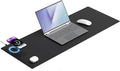 Magnetic Mouse Pad with Wireless Charging 31'' x 11.7'' Extra Large Desk Pad Waterproof and Scratch-Resistant Mousepad Charcoal Black Computer Mouse Mat for MacBook PC Laptop