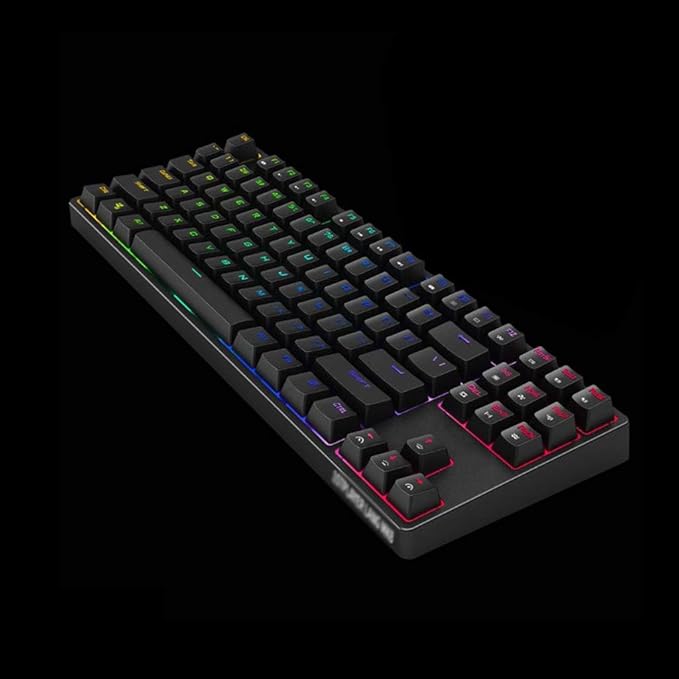Laptop Keyboard Mechanical Keyboard with RGB Backlit Modes Wired 87 Keys Backlit Mechanical Gaming Keyboard for PC Gamer Computer Laptop Computer Keyboard (Cherry : Yellow) (Brown)