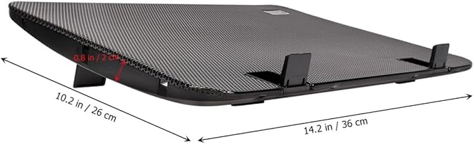 BESPORTBLE 6-inch Heat Dissipation Laptop Stand with Adjustable Fan Speed Notebook Cooling Support Holder for Gaming and Office Use Black Cooling Pad