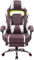 Racing Gaming Office Chair with Footrest and Lumbar Cushion Heavy Duty Ergonomic Reclining Executive Chair with Aluminum Alloy Base(Type K)
