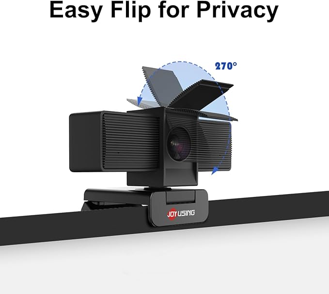 JOYUSING Flip600S 4K Webcam for PC Ultra HD Webcam with tripod PDAF Autofocus Noise-Cancelling Mics 79° FOV Auto Light Correction Privacy Cover for Conference Streaming Zoom/Teams/Google Meet