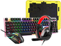 Docooler Gaming Keyboard and Mouse Combo Gaming Keyboard and Mouse and Mouse pad and Gaming Headset Wired LED RGB Backlight Bundle for PC Gamers