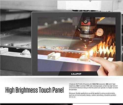 LILLIPUT 12.1 FA1210/C/T Industrial Capacitive Touch Screen 4:3 1024×768 Native 800 cd/m² 900:1 Contrast 170° Wide Viewing Angles