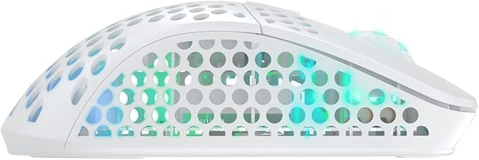 Xtrfy M4 Wireless Wireless Ultra-Light Gaming Mouse Optimised for E-Sports 2.4 GHz RF RGB Lighting Adaptable Ergonomic Right-Handed Mouse Rechargeable White