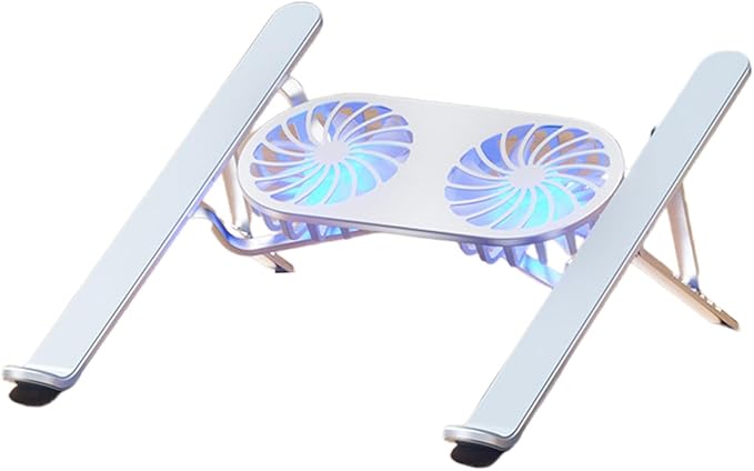 Adjustable Aluminum Laptop Stand with Cooling Fan for 13-21in Laptop Notebook Cooling Support Effective Heat Dissipation