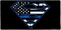 Superman Thin Blue Line Flag Shield Logo Large Gaming Mouse Pad Desk Mat with Stitched Edges Non-Slip Base for Gamer Home and Office 31.5 x 15.7