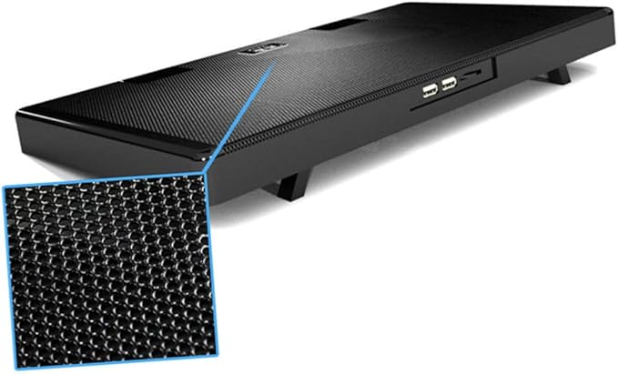 Lurrose Laptop Cooling Pad with 5 Fans USB Powered Notebook Cooler Base for Rapid Cooling Anti-Skid Adjustable Stand Suitable for Travel and Gaming Laptops Black