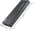 Powered USB Hub - 16 Ports 120W USB 3.0 Hub - Charging hub for Multiple Device with 12V/10A Power Adapter - Output of Max 1.2A Per USB Port - Meta Casing - LEDs - Din-Rail/WallMount Hub