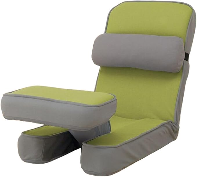 Nitori 5688881 Gaming Chair 2 Yellow Green Width 19.3 x Depth 34.6 x Height 28.0 inches (49 x 88 x 71 cm)