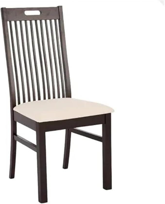 Adjustable Office Computer Chair with Armrest 1pcs Dark Brown Wood Dining Chairs with Spindle Slat High Back Upholstered Seat