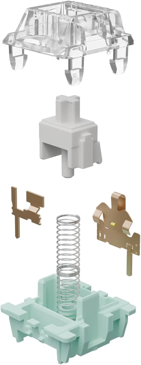 Gateron Jade 3.0 White Switches for Mechanical Gaming Keyboard3-Pin 38gf Linear/Pre Lubed Double-Stage Spring Switch（White90pcs）