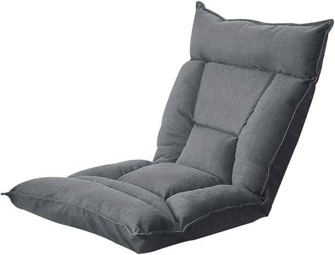 Floor Chair Floor ChairHome Folding Meditation Chair Adjustable Backrest Padded Gaming Chair Floor Seating with Removable Washable Cover for115x58x12cm (Color : Gray)