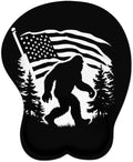 Mousepad Bigfoot with America Flag Forest Sasquatch 1 Ergonomic Wrist Support Non-Slip Base Mouse Mat with Wrist Rest Computer Mousemat for Desk Work Accessories Pad