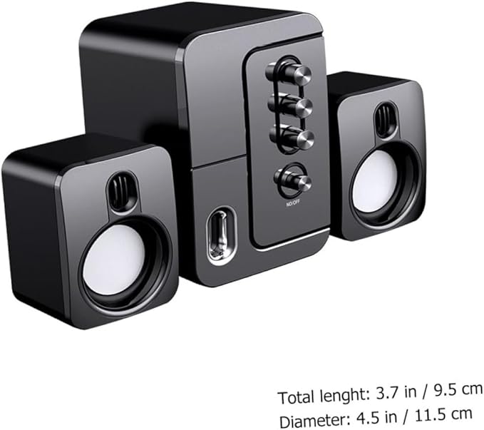 USB Computer Laptop Desktop Speaker 3D Surround Sound Portable Loudspeaker with Deep Bass Compact Black Speaker for Home and Office Use