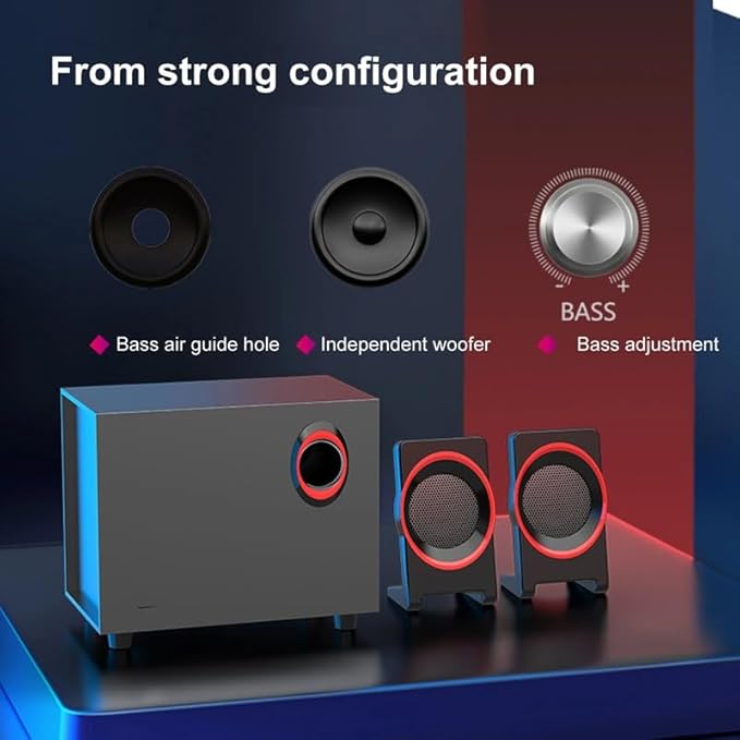 Desktop Computer Speaker Powered Super Bass Subwoofer 3.5mm Wired Dust-Proof Soundbox Home Speakers