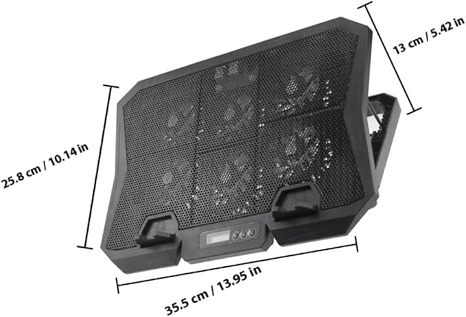 Laptop Cooling Pad 15.6 Inch Quiet Fan Stand with Adjustable Speed and Blue LED for Gaming and Office Use