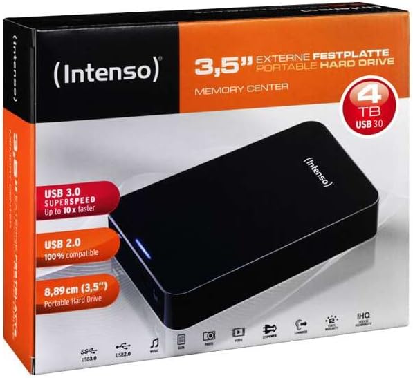 Intenso MemoryCenter 3.5 4TB USB 3.0 Black 35 ekstern HDD 6031512 (Black 35 ekstern HDD)
