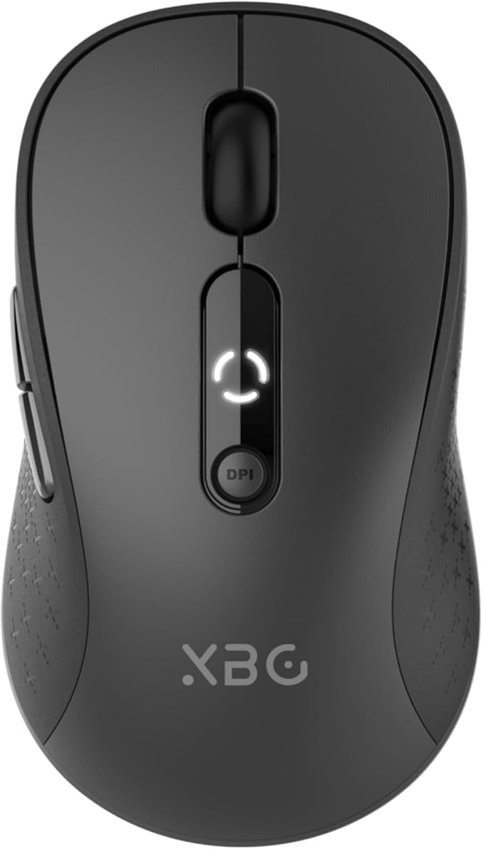 XBG B15 Tri-Mode Wireless Mouse Bluetooth 5.0/4.0 &amp 2.4G 5 Adjustable DPI Type-C Rechargeable with 3-Level Battery Indicator Ergonomic Silent Design for Office/Laptop/Travel