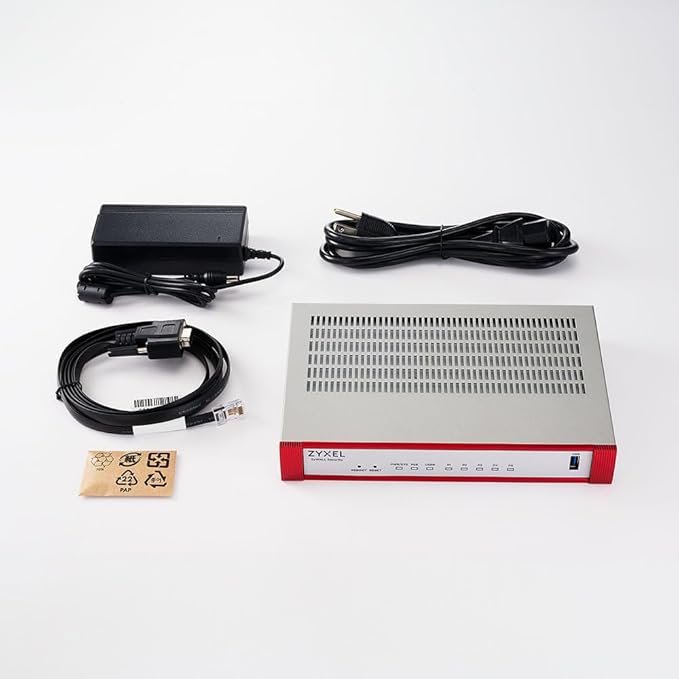 Zyxel USGFLEX50HP Cyber Security Firewall | 2 Gbps Up to 25 Users | 1-Year UTM Security Pack | 5X Gigabit Ports (1 PoE+ 30W) | IPSec/SSL VPN IPS Anti-Malware UTM | Nebula Cloud | Fanless