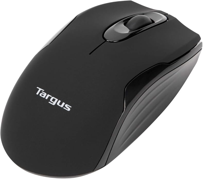 Targus Compact Mouse with Blue Trace Technology for Tracking and Retractable 2.5-Foot USB Cord Black and Gray (AMU75US)