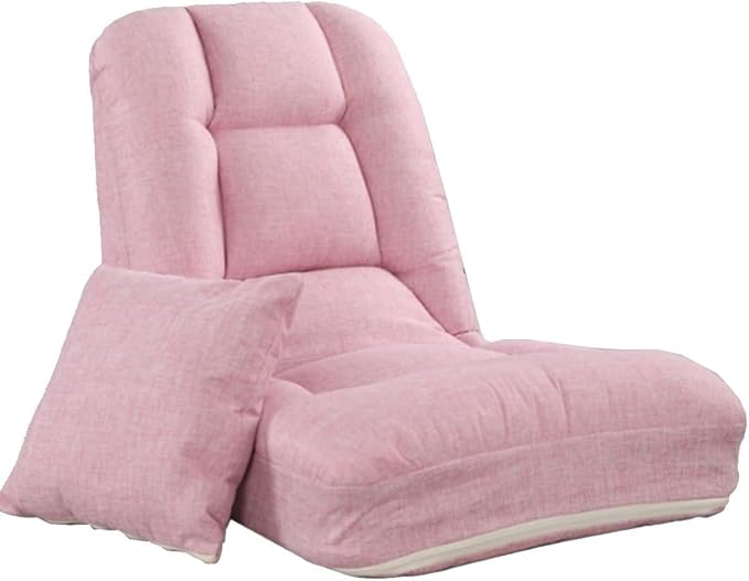 ELEFOCUS 5-Position Indoor Adjustable Floor Chair for Reading Folding Floor Gaming Chair with Back Support(/Pink)