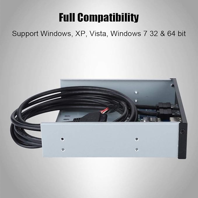 ASHATA 5.25 Front Panel4 USB Port Optical Drive Front PanelMultifunction 5.25 Inch 19 Pin/9Pin to USB 3.0 USB 2.0 4 Port Metal Optical Drive Bay for 7 32