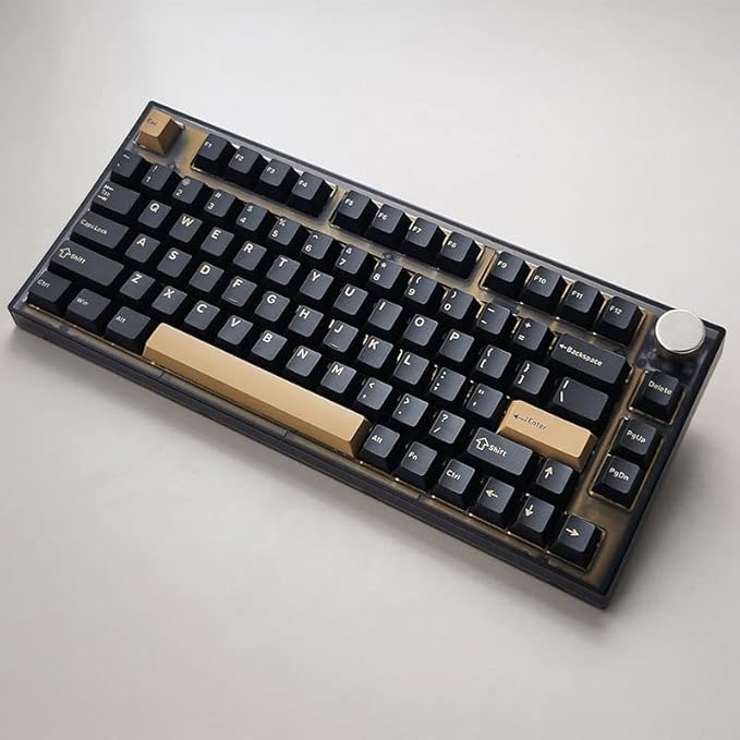NJ80-AP Wireless Mechanical Keyboard with Knob Bluetooth 5.0/2.4G/Wired Connection 75% Hot Swappable Custom RGB Programmable Gaming Keyboard with PBT Keycap for Win Mac