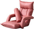 YCKEGEW Chair Bed with Pillow for Single SleepAdjustable Floor Chair with Arm Sofa Bed Meditation Chair for Bedroom BalconyHigh Back Reading Gaming Lounge Chair (Color : Pink)