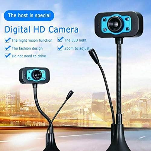 Computer Camera USB HD Webcam 1280 * 1024 USB Driver Free Web Camera with Built-in Noise Reduction Microphone for Laptop Live Broadcast Video (Color : As Show)