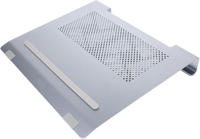 Veemoon Aluminum Alloy Laptop Cooler Fan Stand with Quiet Cooling Pad for Gaming Laptops Elevated Heat Dissipation Base USB-Powered Cooling Support for Computer Users Gray