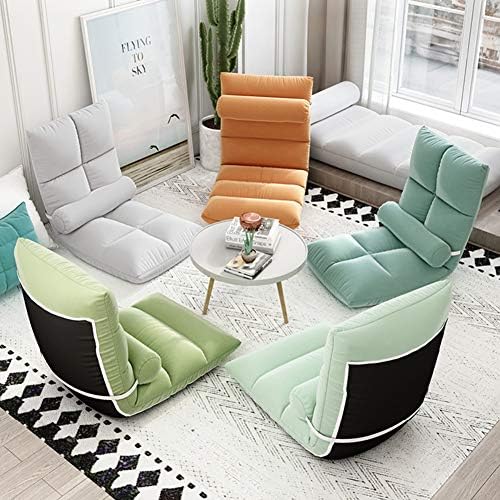 Floor Chair Indoor Adjustable Floor ChairFloor chair Foldable meditation chair 5 gears Adjustable Backrest Padded floor chairs with Removable Headrest for balcony Bay window 6 colour (Color : Orang