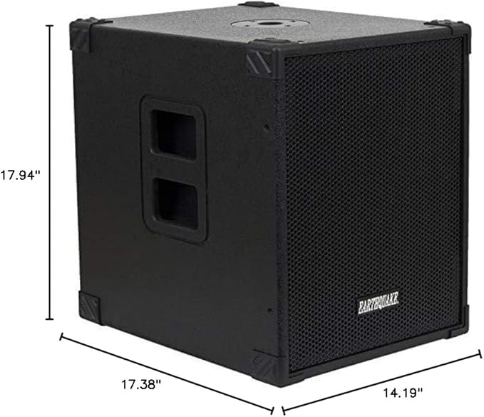 Earthquake Sound DJ-Quake (Ver 2) 12-inch 1200-Watt Subwoofer with Built-In Amplifier USB/SD and Bluetooth Black
