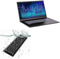 BoxWave Keyboard Compatible with NEXOC BJ7 - AquaProof USB Keyboard Washable Waterproof Water Resistant - Jet Black