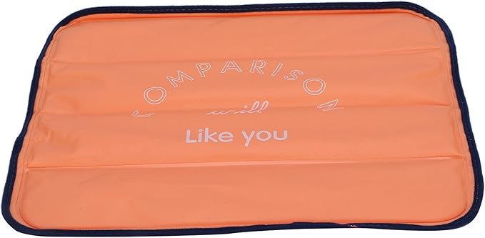 15.3 * 13in Ice Pad PVC Cool Car Liquid Cooling Pillow Ice Pillow Block Ice Pad for People in Hot Summer (7882 Orange Yellow Bottom)