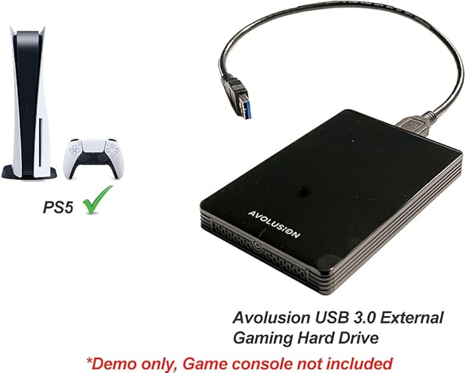 Avolusion HD250U3-Z1-PRO 1TB USB 3.0 Portable External Gaming Hard Drive (PS5 Pre-Formatted) - 2 Year Warranty